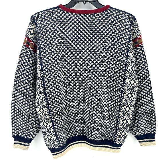 Sondre Nordic Wool Fair Isle Sweater Mens Size Medium Metal Clasp Closure - Picture 4 of 6